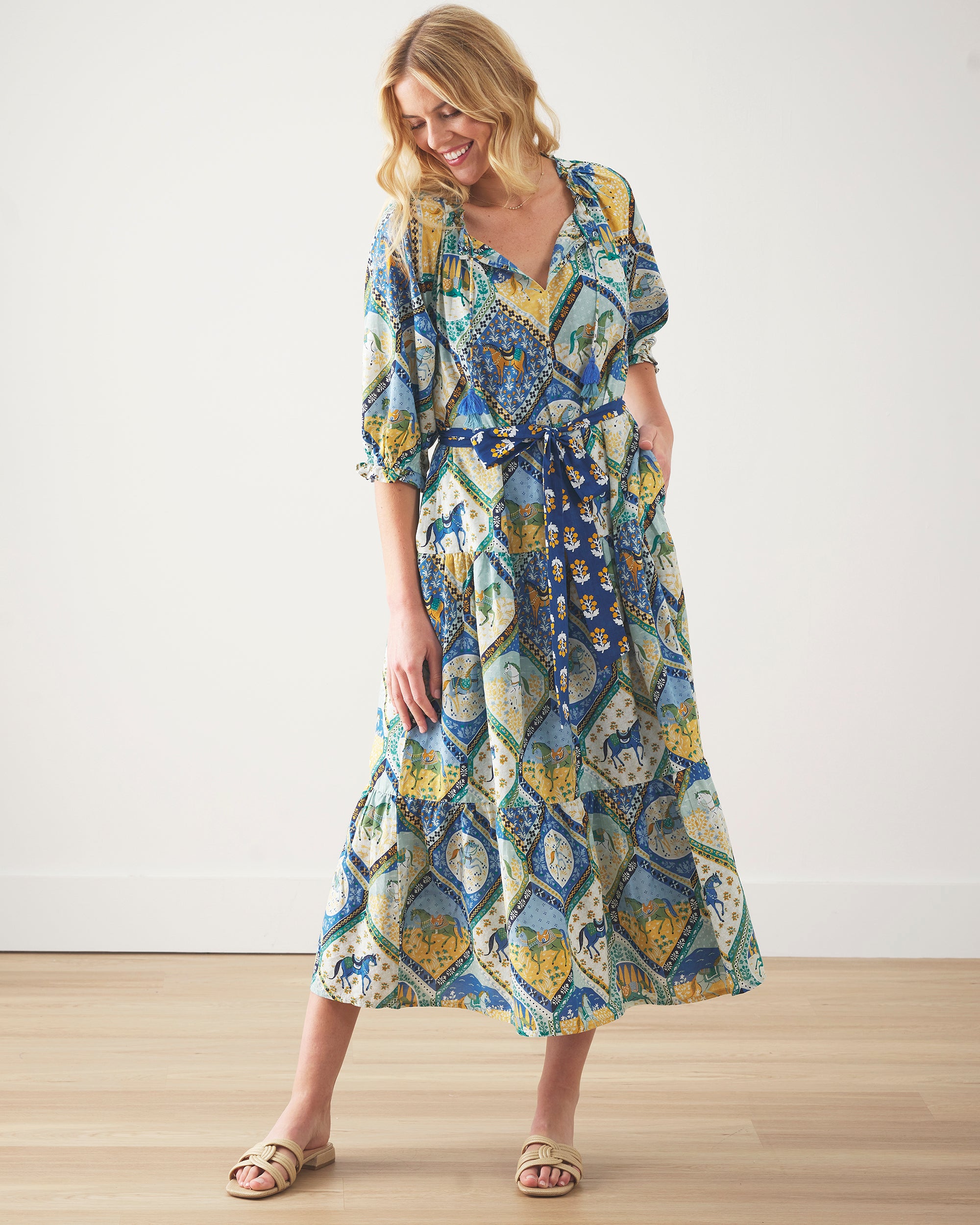 High Horse - The Devon Dress - Sage - Printfresh