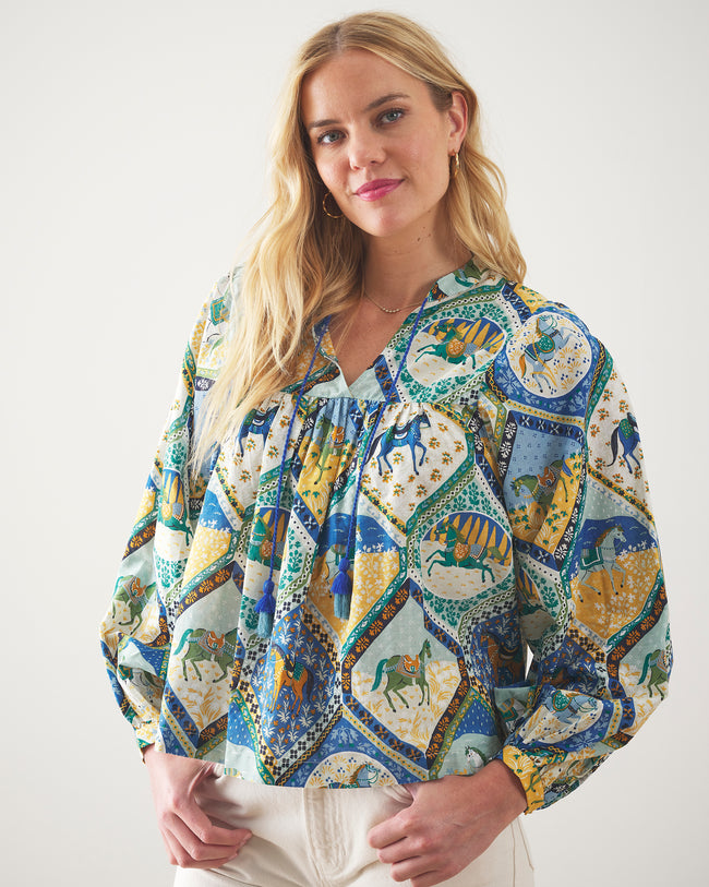 High Horse - Tides Turned Blouse - Sage - Printfresh