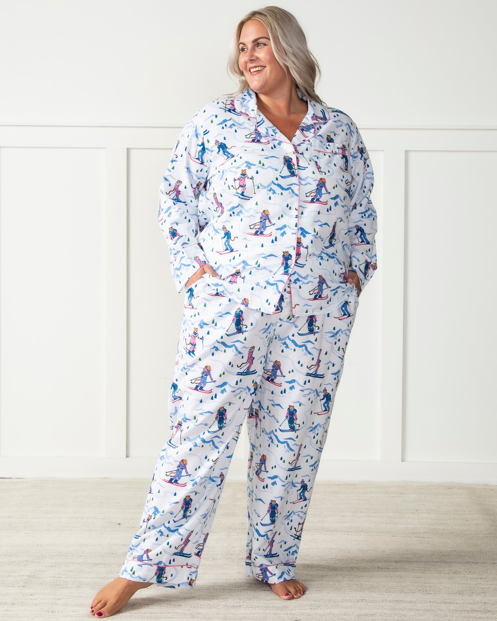 Hit the Slopes - Flannel Long Sleep Set - Icicle - Printfresh