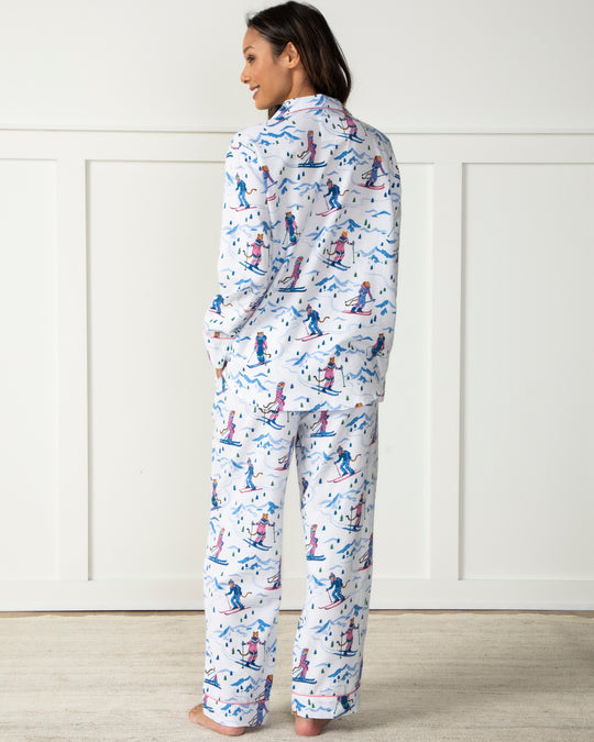 Hit the Slopes - Petite Flannel Long Sleep Set - Icicle - Printfresh