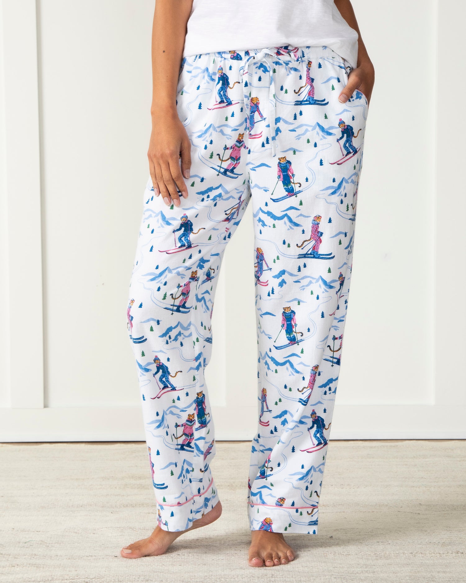Hit the Slopes - Tall Flannel Pajama Pants - Icicle - Printfresh