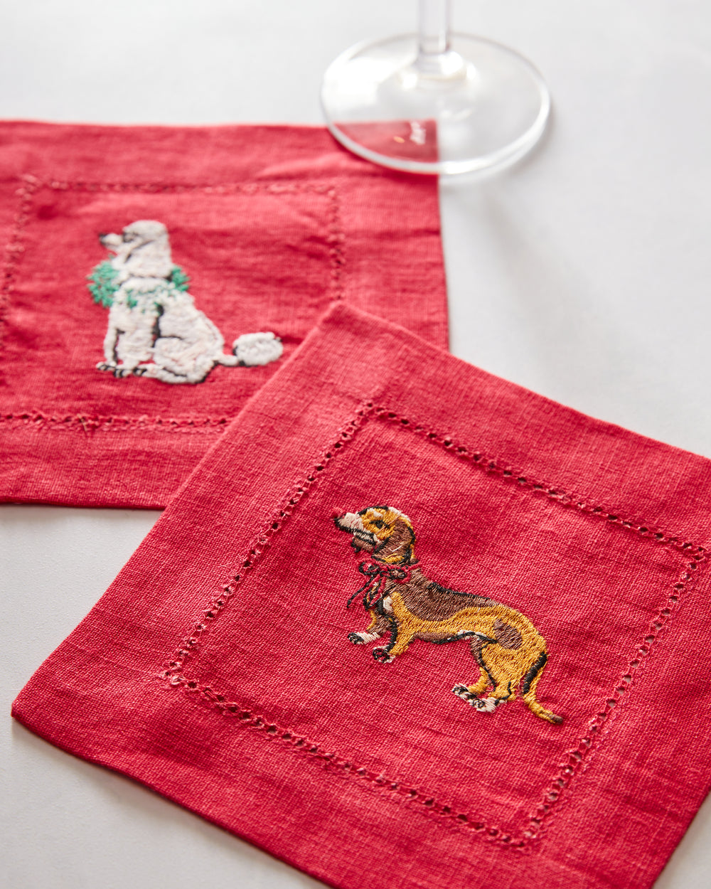 Happy Howlidays - Cocktail Napkins Set Of 4 - Ruby - Printfresh