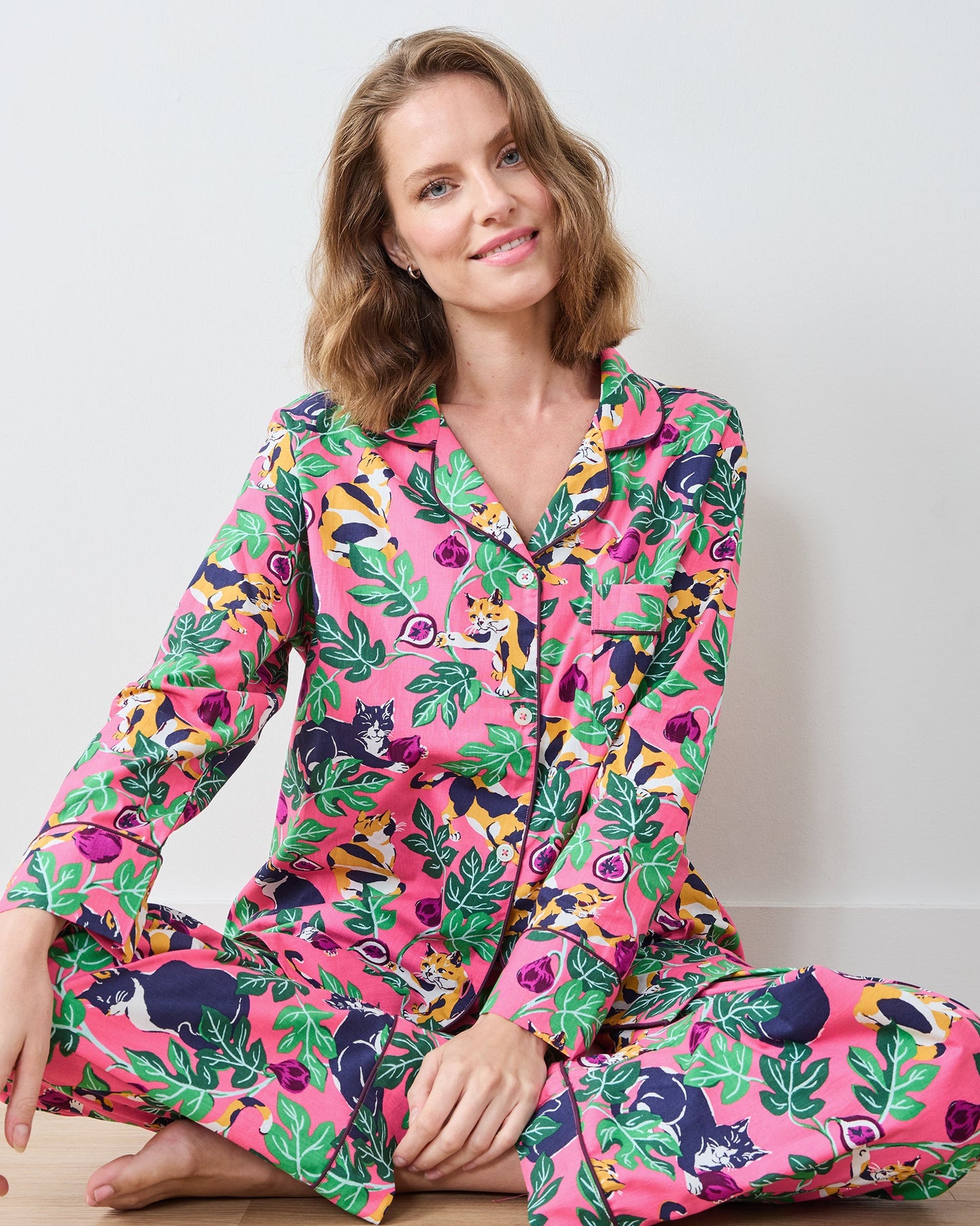 Figs & Felines -  Short PJ Set - Sweet Pink - Printfresh