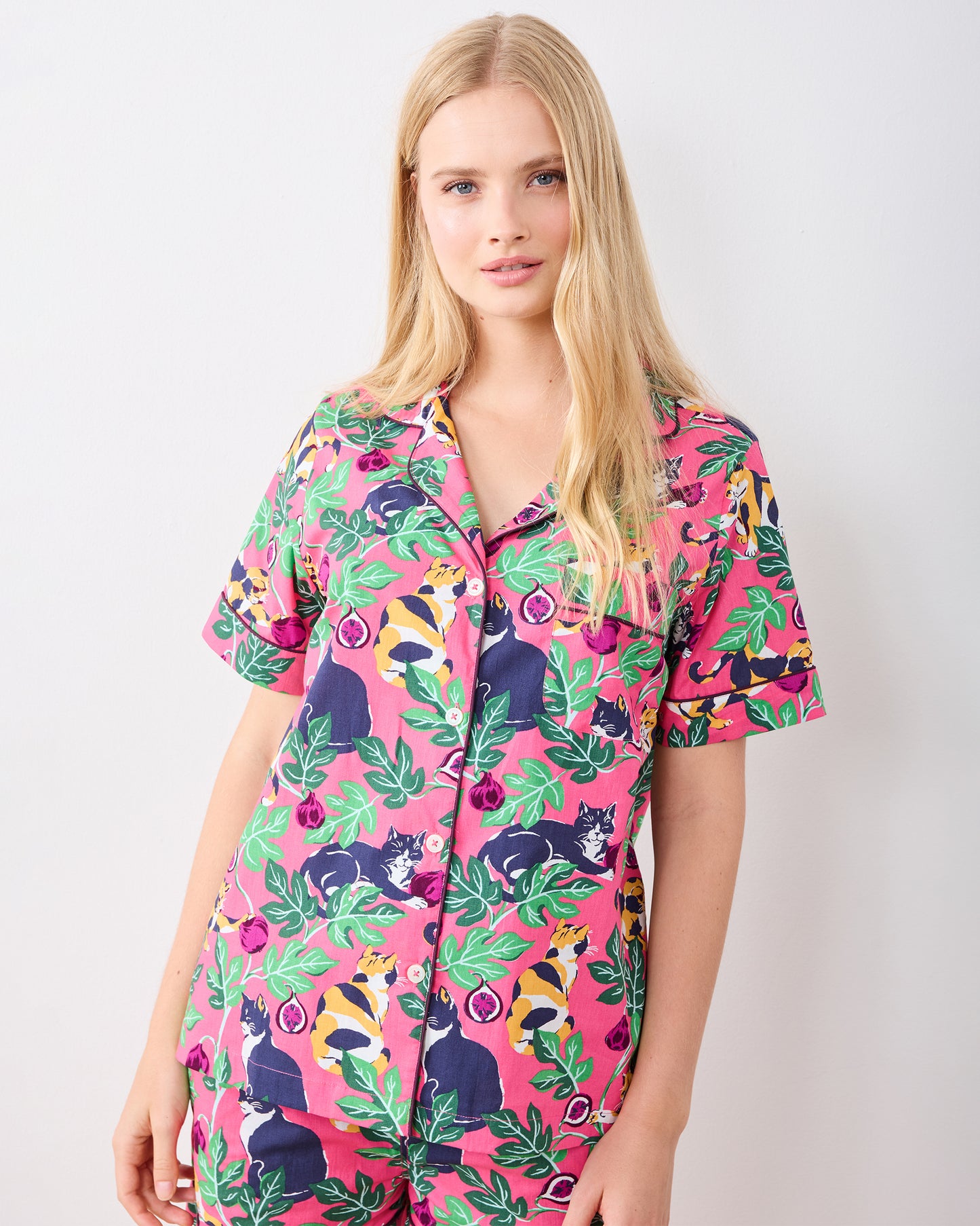 Figs & Felines -  Short PJ Set - Sweet Pink - Printfresh