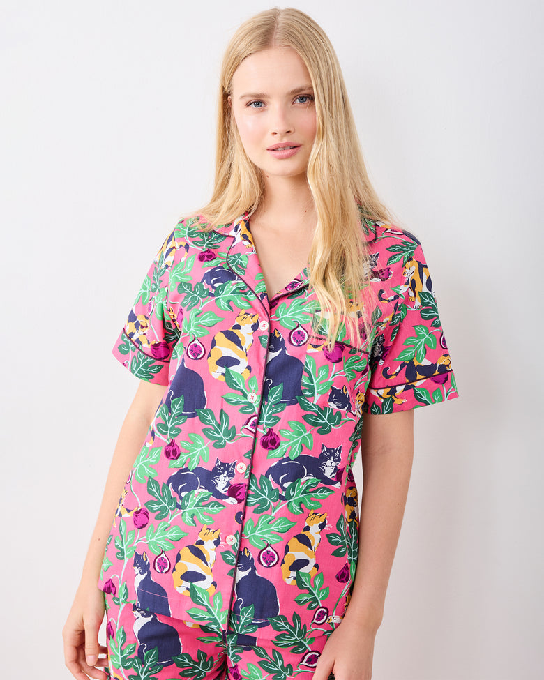 Figs & Felines -  Short PJ Set - Sweet Pink - Printfresh