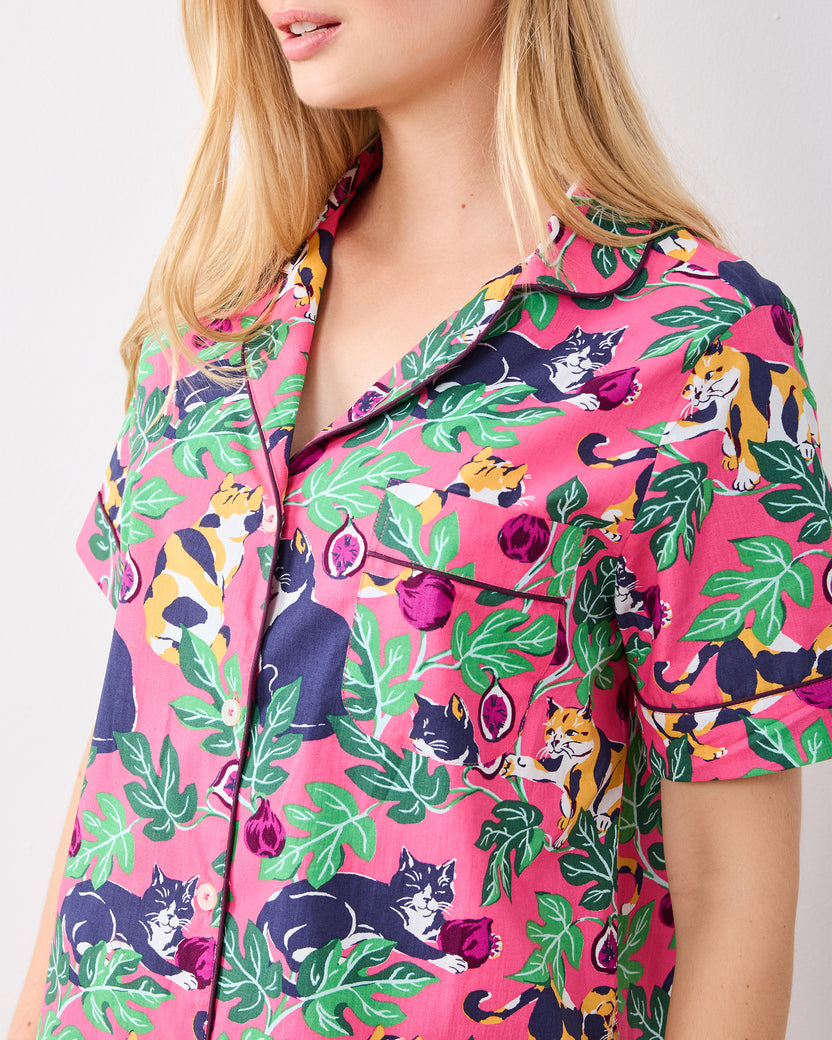 Figs & Felines -  Short PJ Set - Sweet Pink - Printfresh
