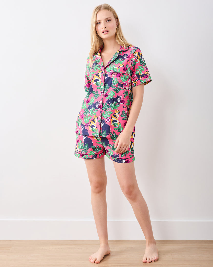 Figs & Felines -  Short PJ Set - Sweet Pink - Printfresh