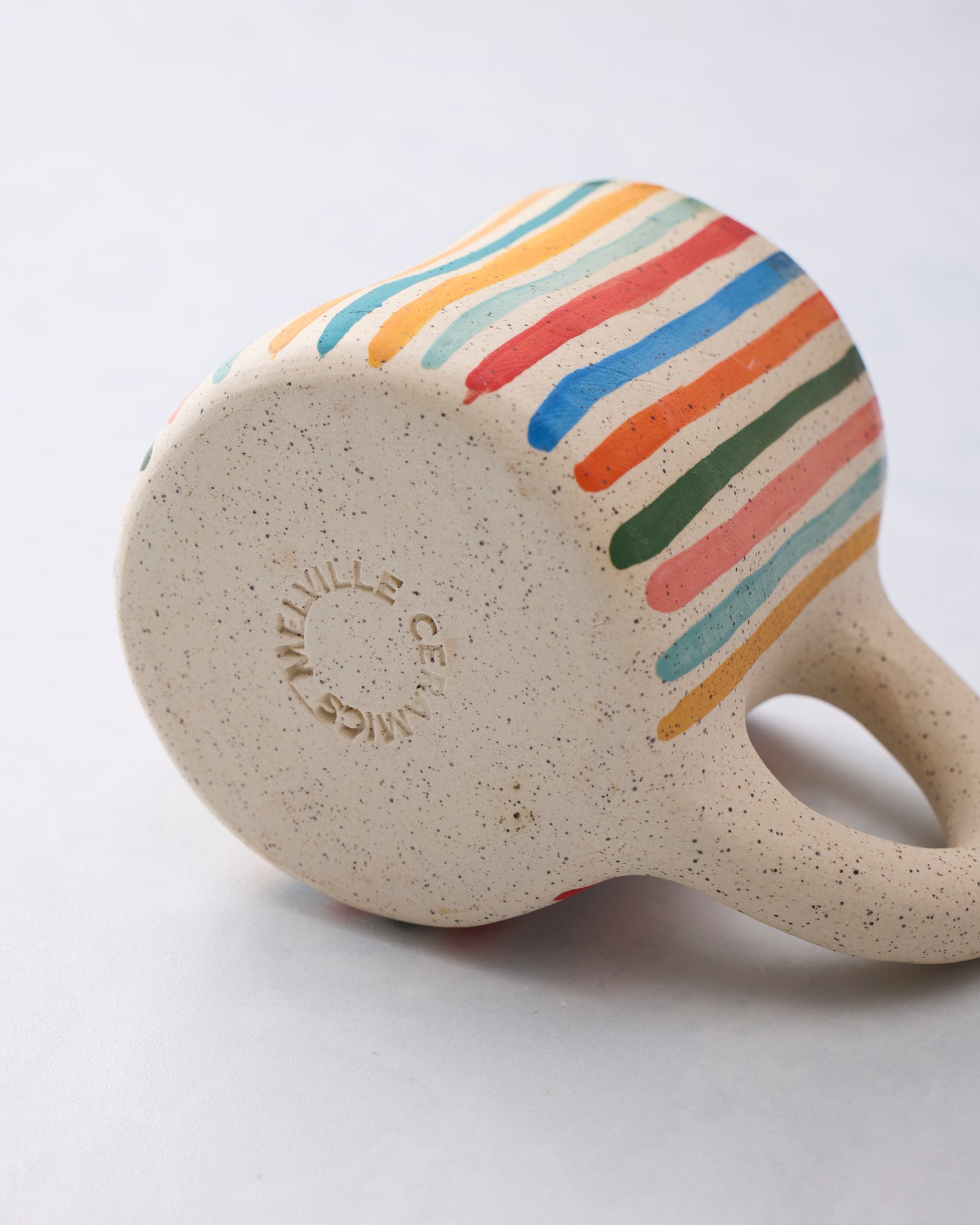 Multi - Rainbow Striped Mug - Melville Ceramics - Printfresh
