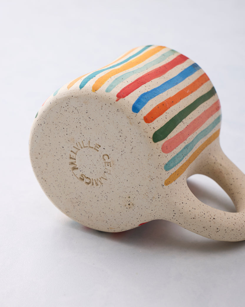 Multi - Rainbow Striped Mug - Melville Ceramics - Printfresh