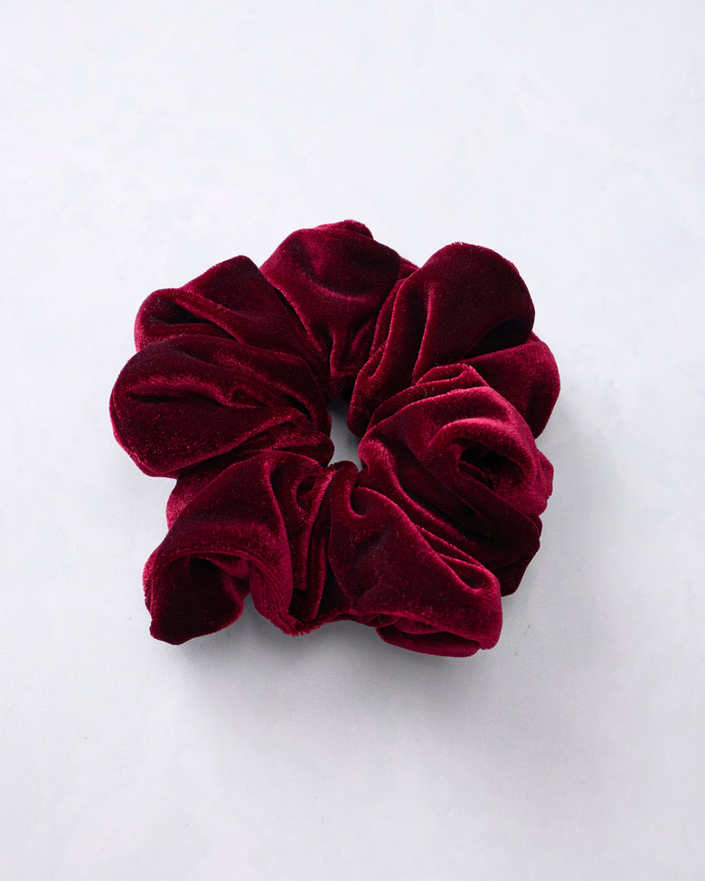 Red - Dark Red Velvet Scrunchie - Stitched By Lexi - Printfresh