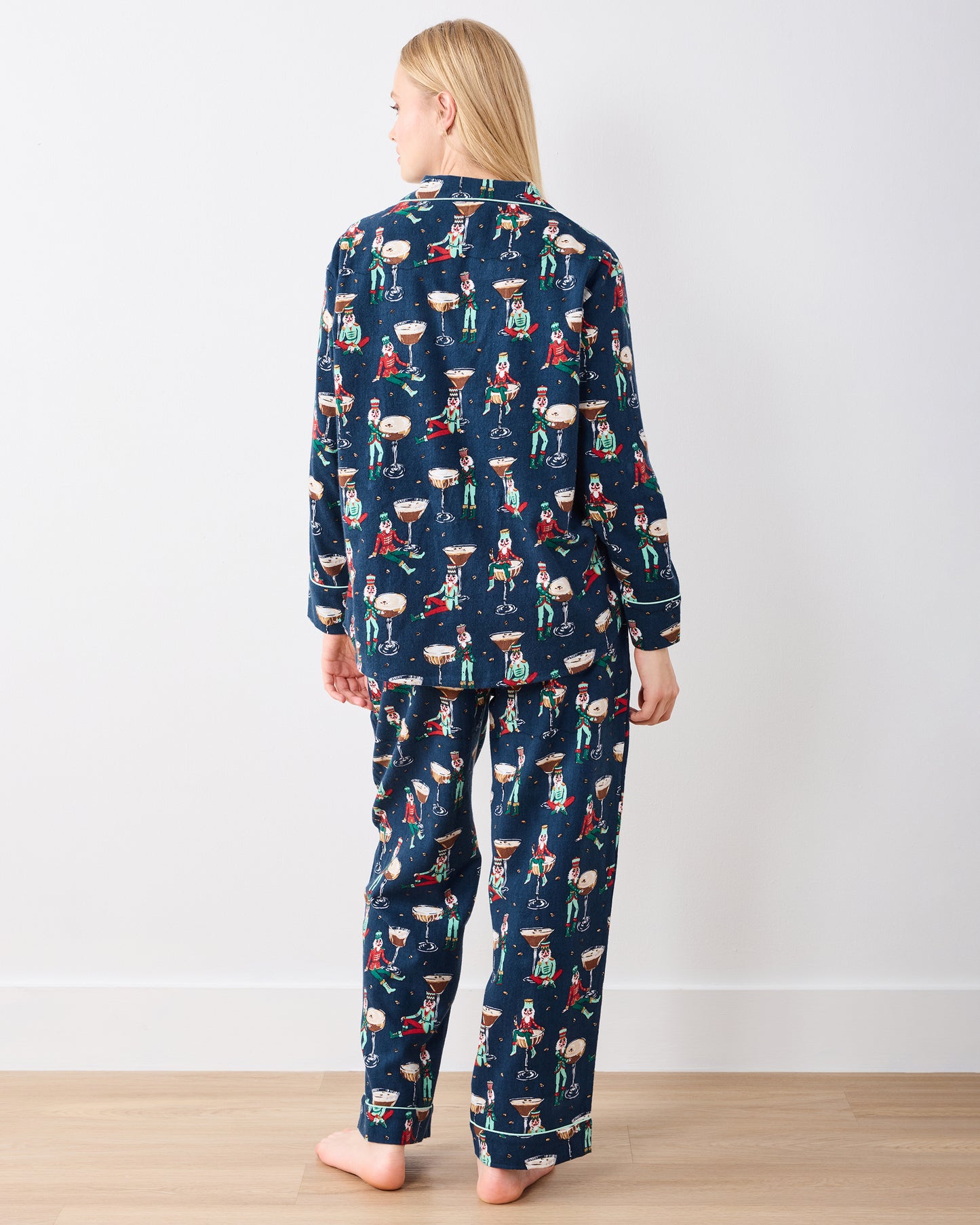 Tipsy Nutcrackers - Midweight Flannel Long PJ Set - Arctic Espresso - Printfresh