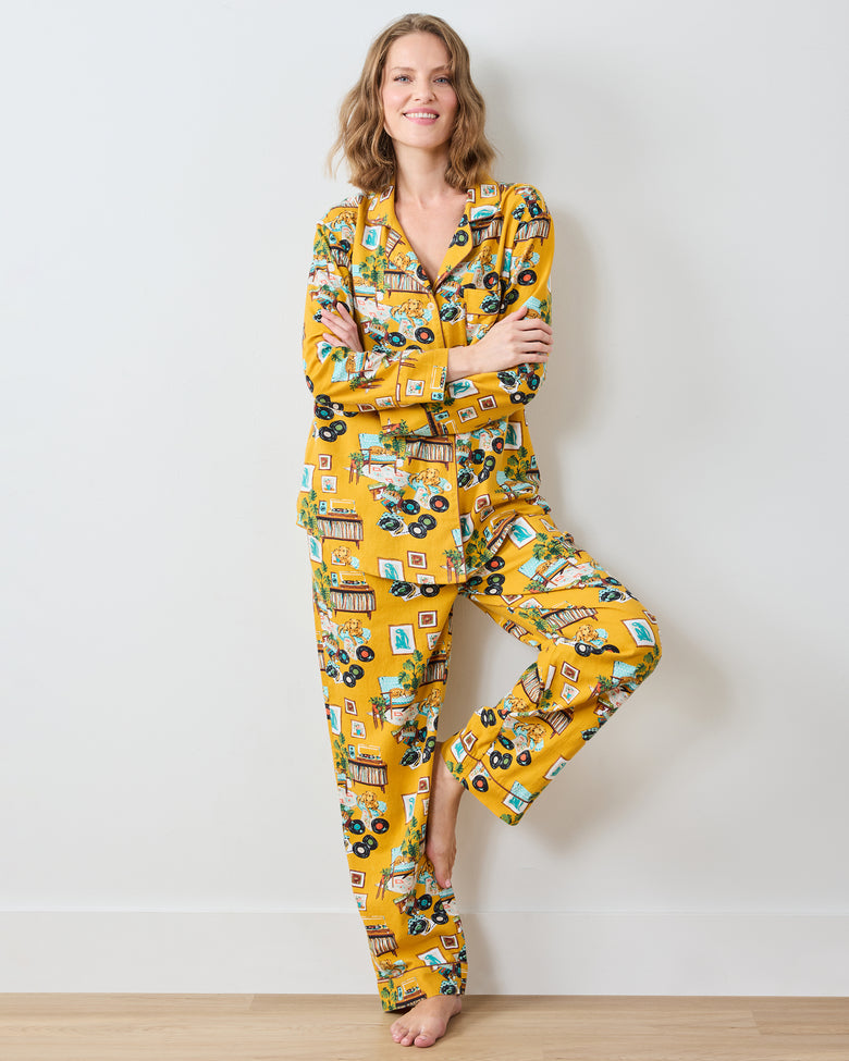 Vinyl Collector - Lightweight Flannel Long PJ Set - Yellow Submarine - Printfresh