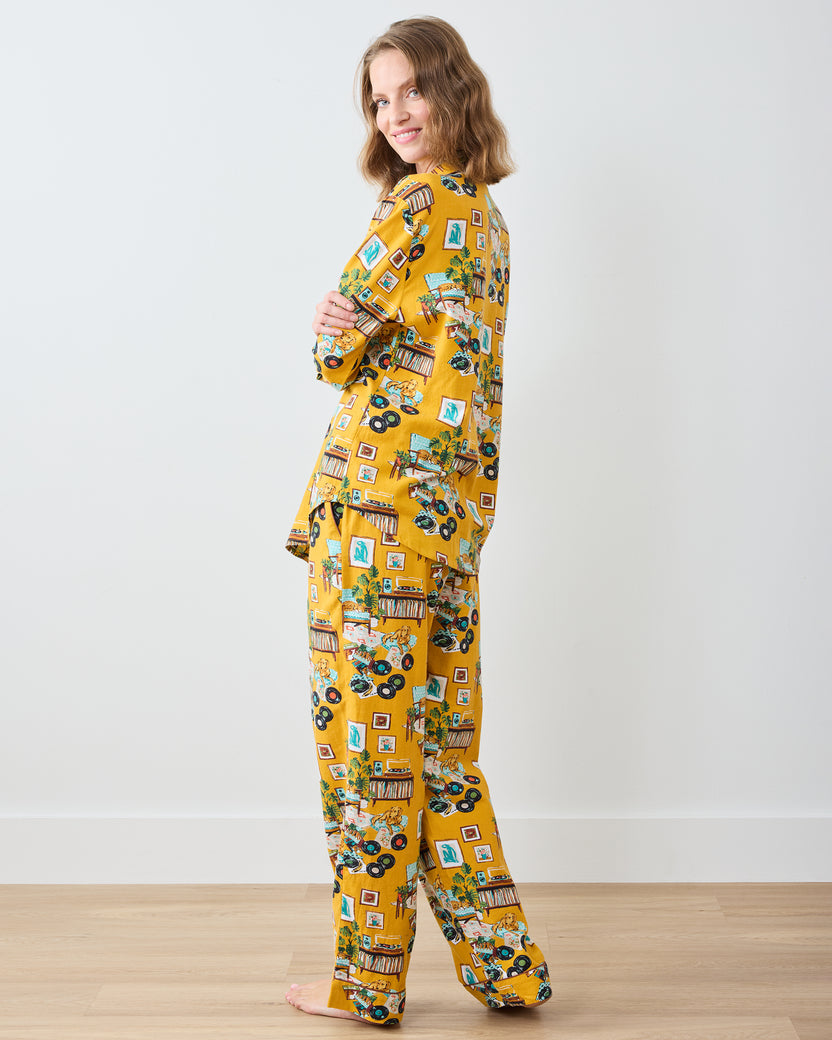 Vinyl Collector - Lightweight Flannel Long PJ Set - Yellow Submarine - Printfresh
