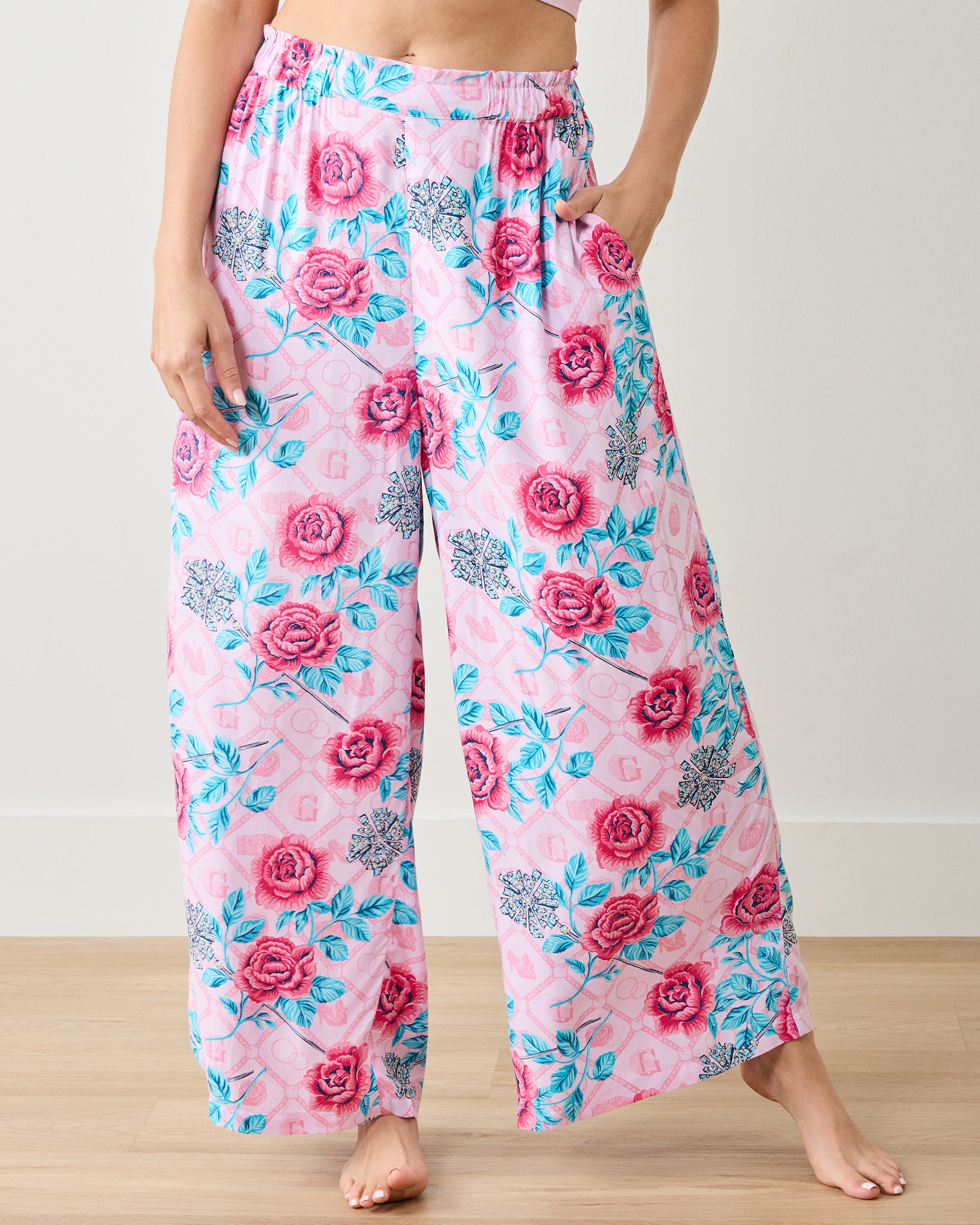 Glinda's Garden - Eco Satin Pant - Popular Pink – Printfresh