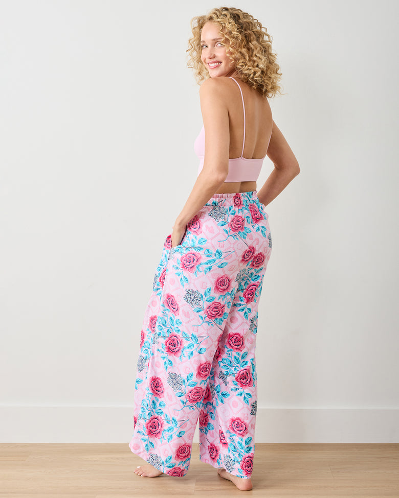 Glinda's Garden - Eco Satin Pant - Popular Pink - Printfresh