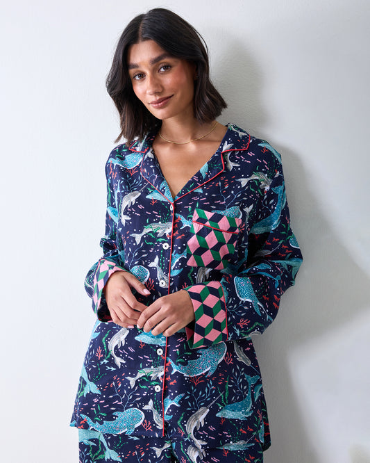 Arctic Sea Life - Eco Satin Tunic Rittenhouse Set - Blue Chill