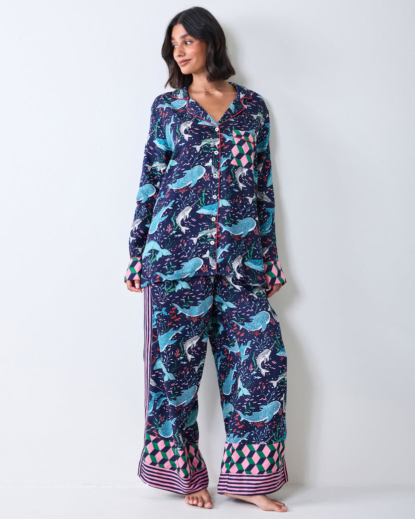 Arctic Sea Life - Eco Satin Tunic Rittenhouse Set - Blue Chill