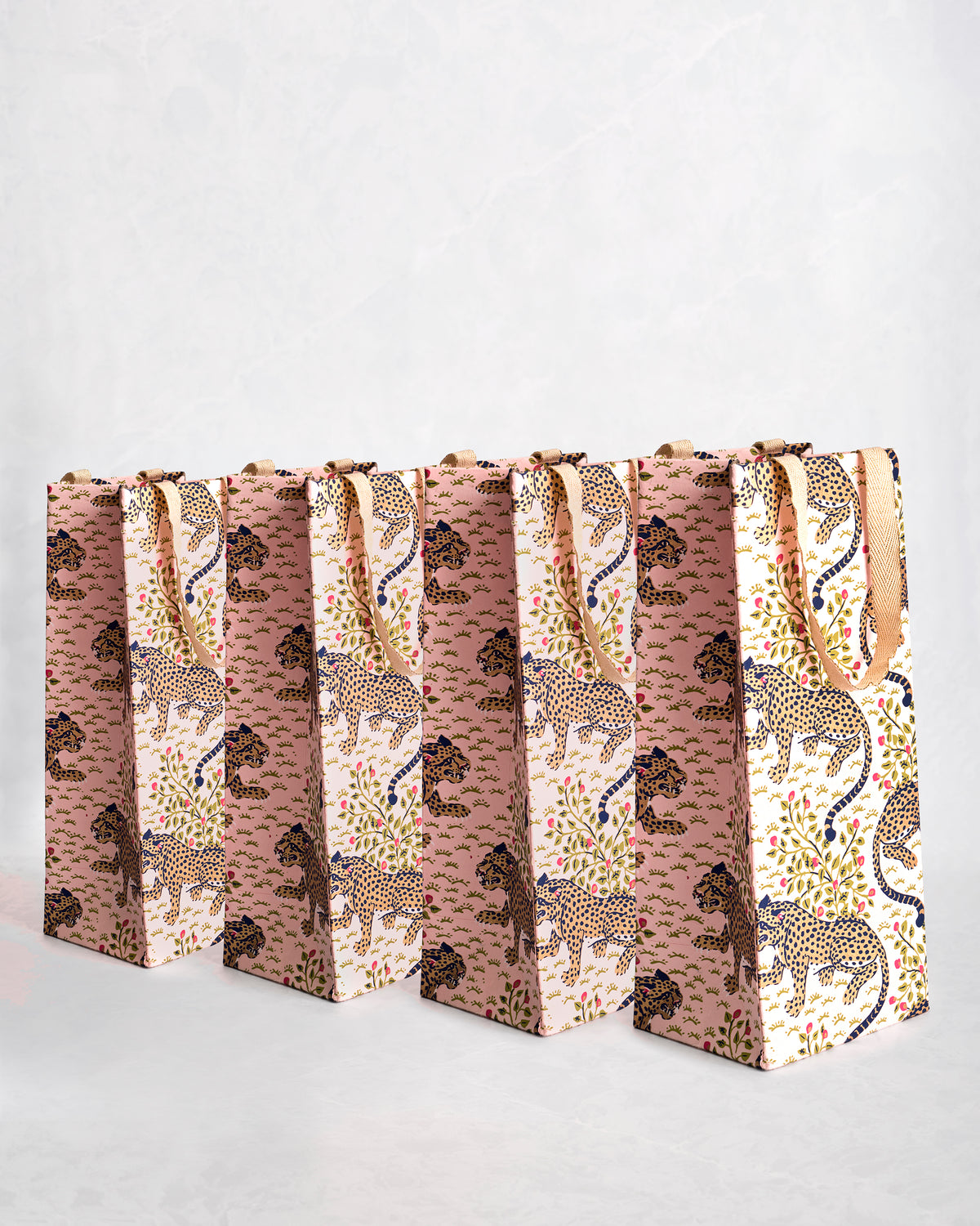 Bagheera - Set of 4 Wine Gift Bags - Blush