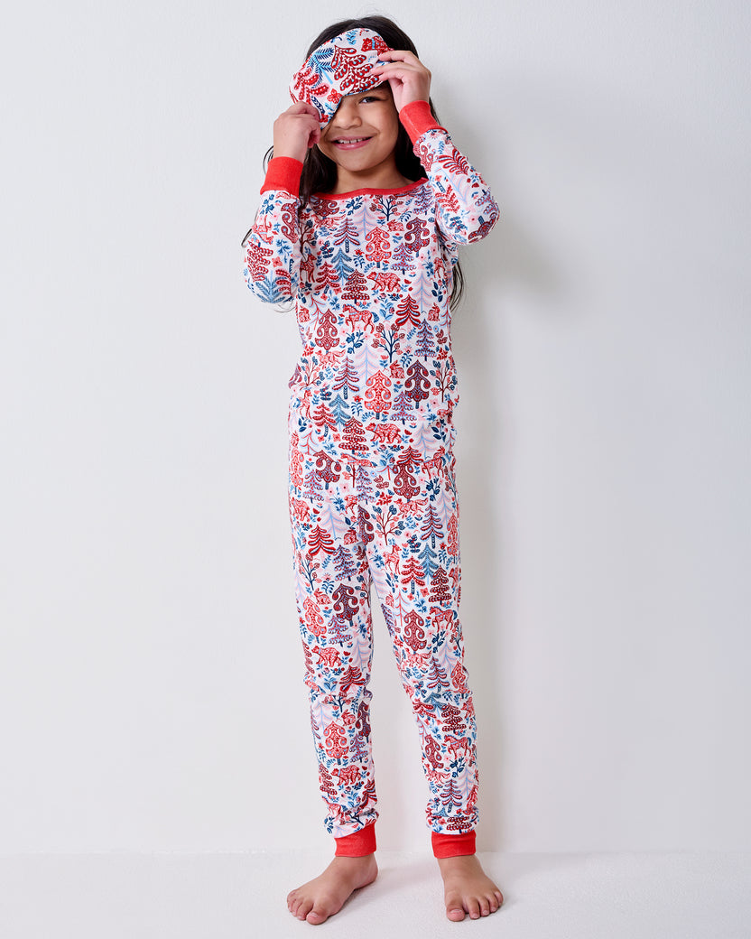 Folklore Forest - Kids Organic Pima Long Sleeve PJ Set - Cream