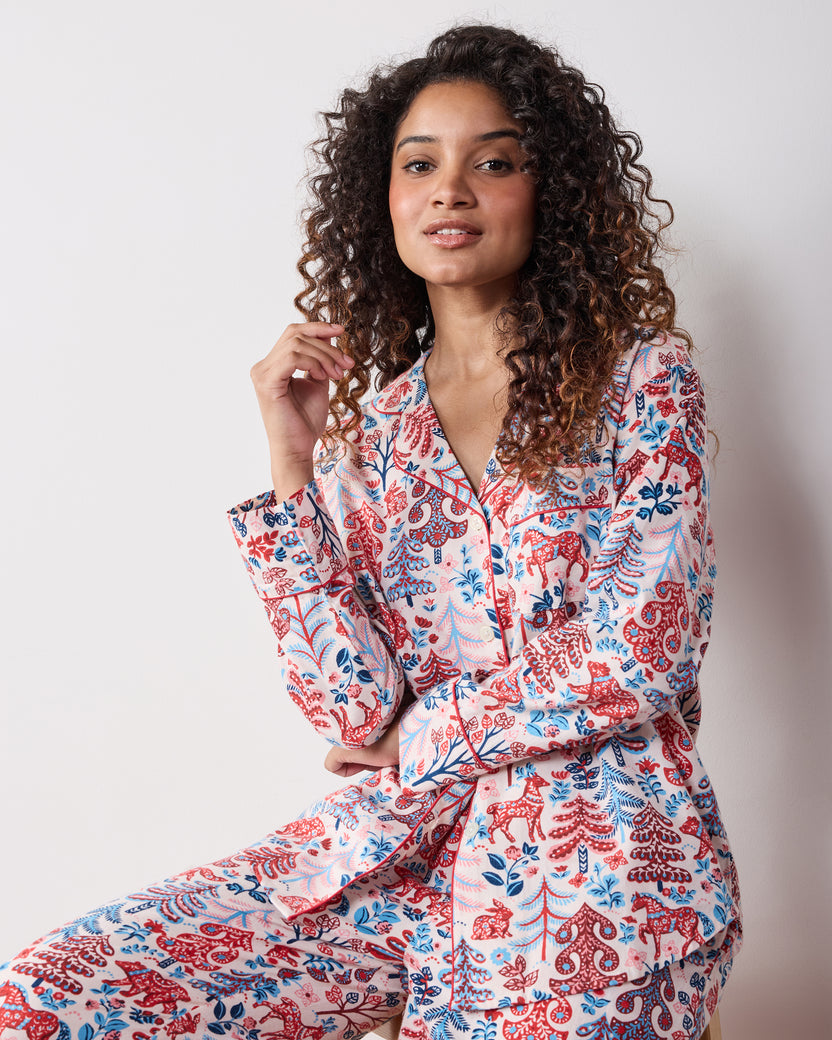 Folklore Forest - Lightweight Flannel Long PJ Set - Cream