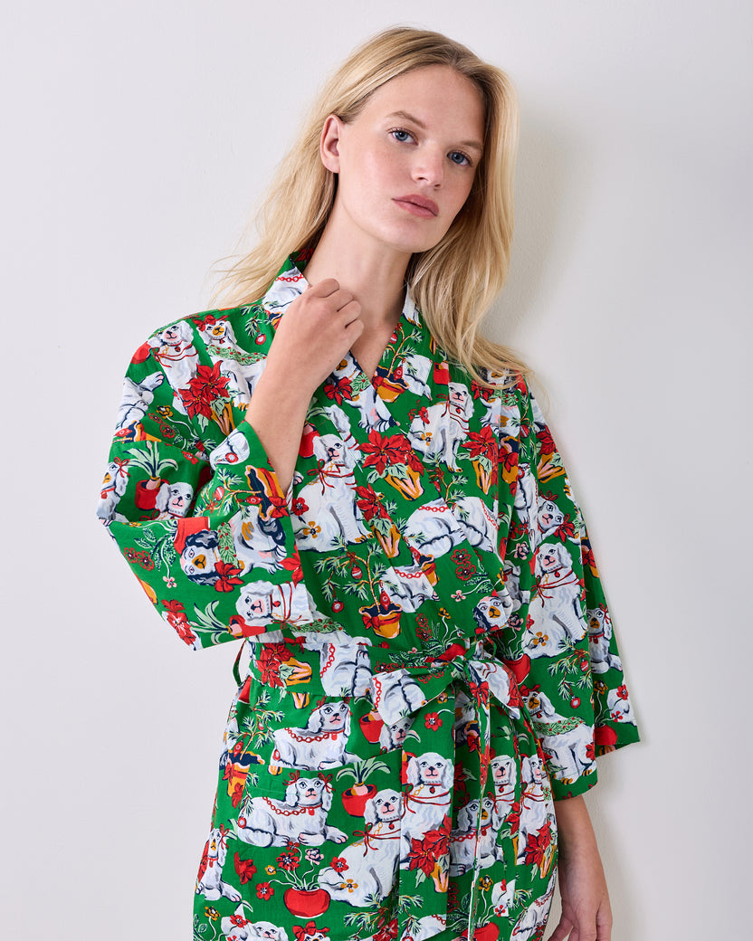 Good Dog Christmas - Long Robe - Evergreen