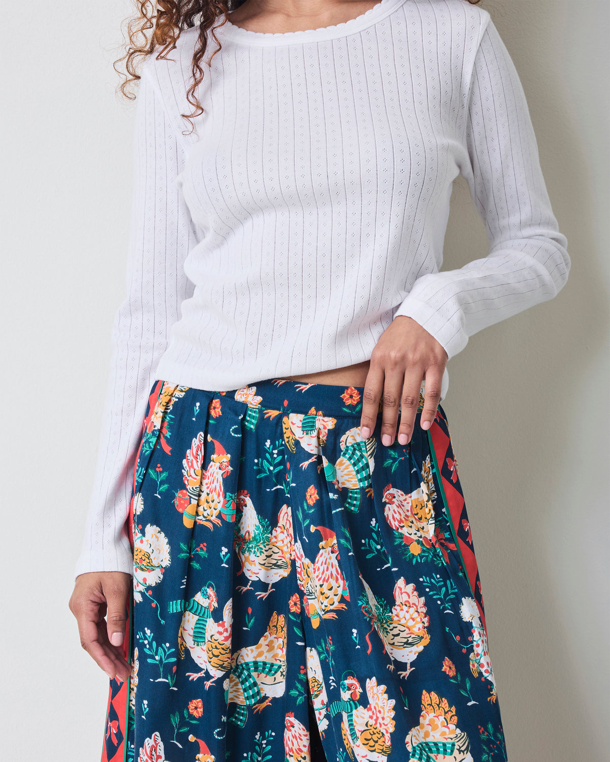Holiday Hens - Eco Satin Tribeca Pants - Winter Night