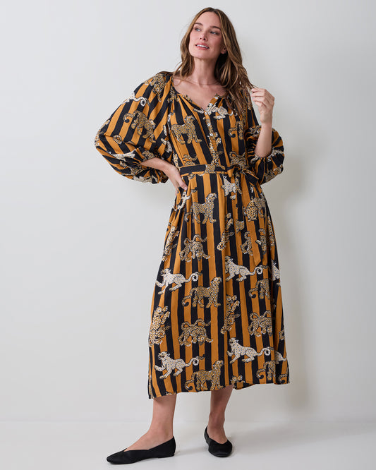 Leopard Stripes - Felicity Dress - Butterscotch