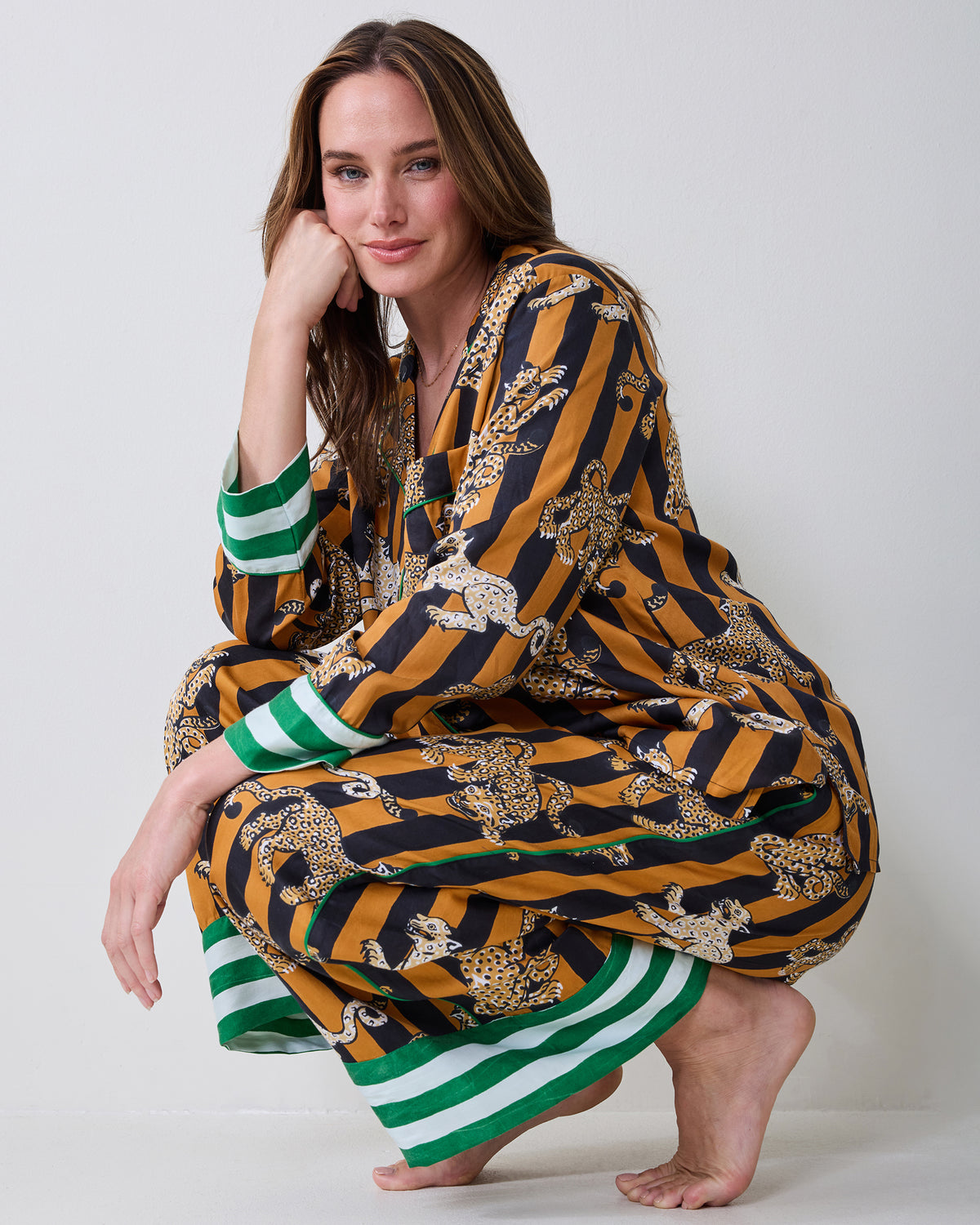 Leopard Stripes - Eco Satin Soho Set - Butterscotch