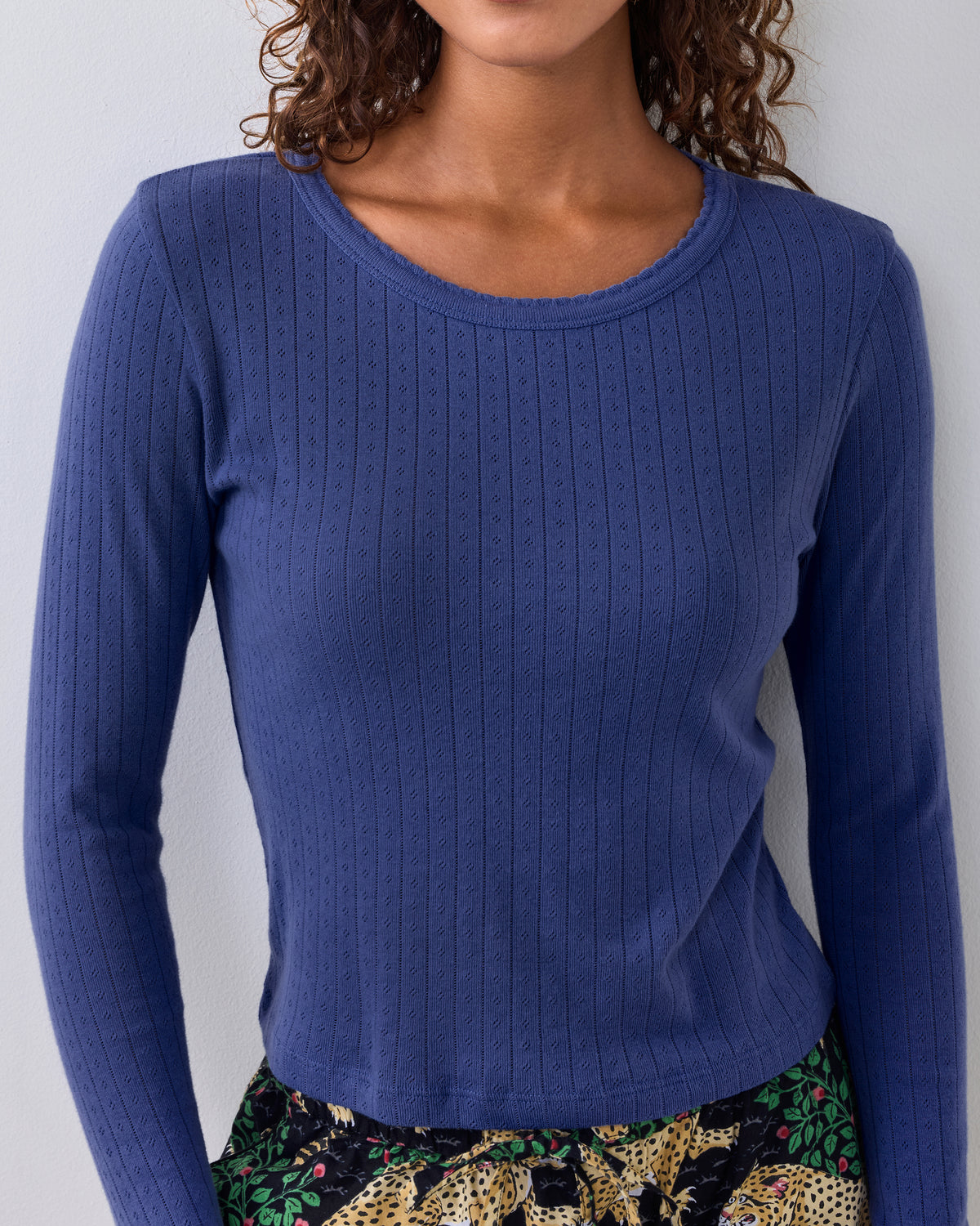 Navy Twilight - Pointelle Long Sleeve - Shirt