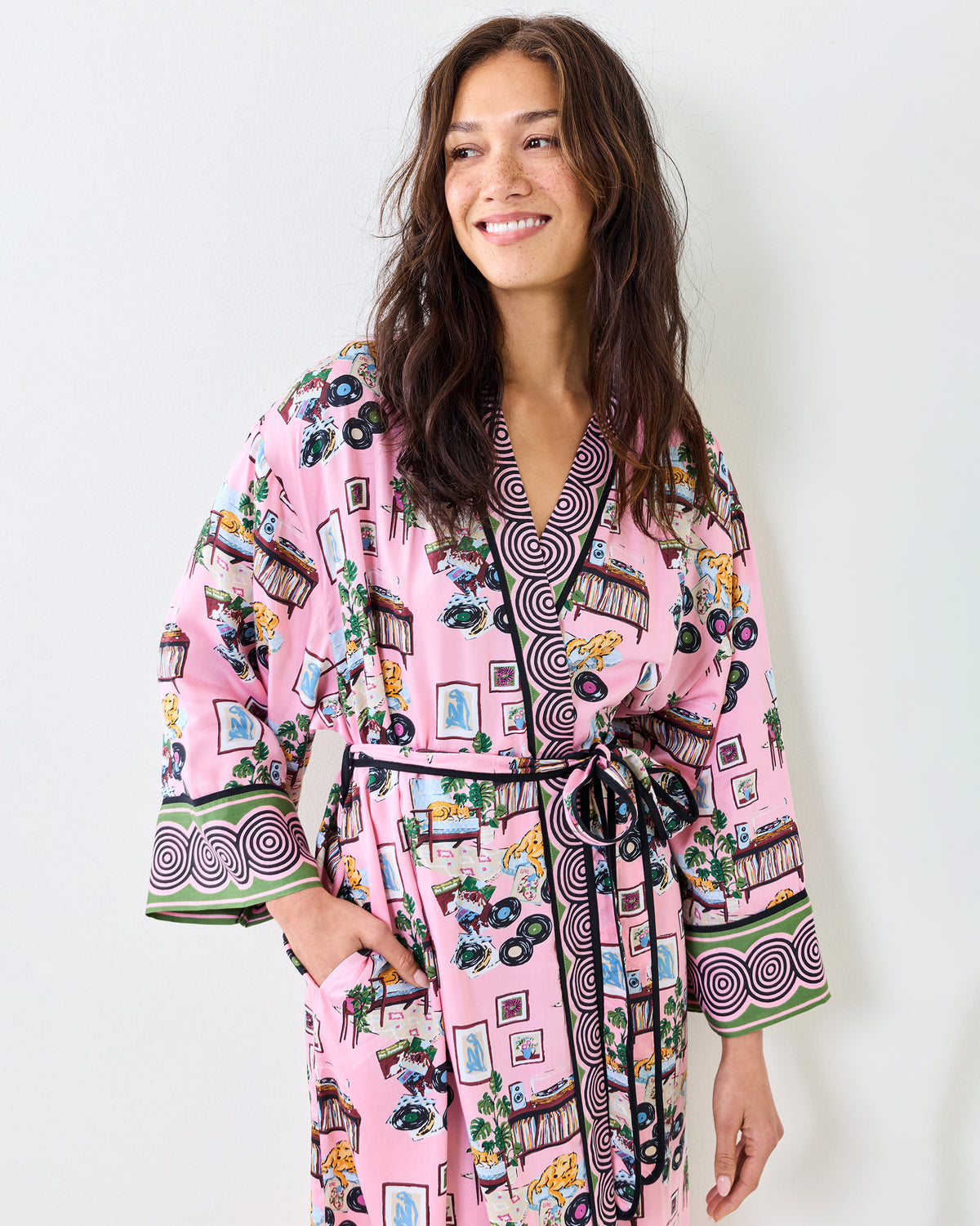 Vinyl Collector - Eco Satin Robe - Pink Cadillac