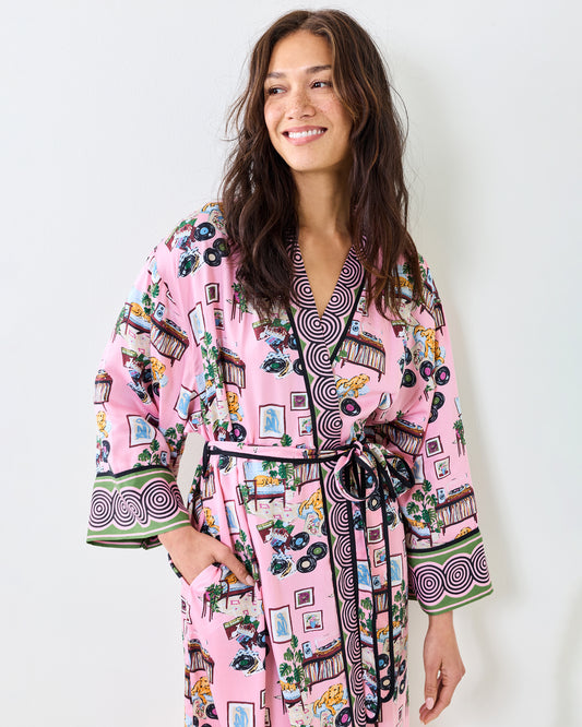 Vinyl Collector - Eco Satin Robe - Pink Cadillac