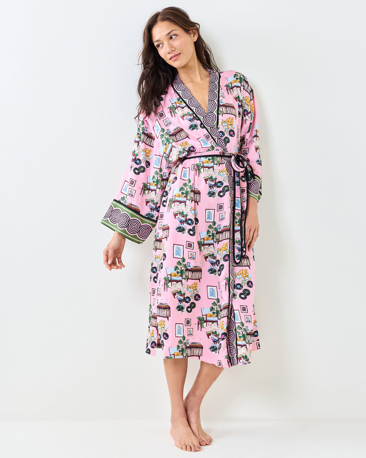 Vinyl Collector - Eco Satin Robe - Pink Cadillac