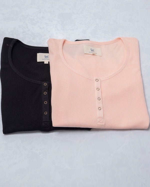 Pink Whisper/Cat Eye - 2-Pack Cozy Henleys - Shirt Bundle - Printfresh