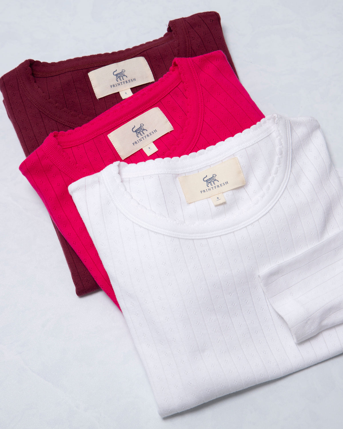 3 Pack Pointelle Long Sleeve Shirt Bundle