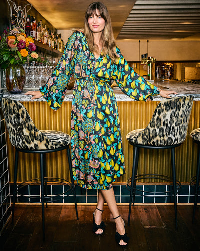 Partridge In A  Pear Tree - Dulce Dress - Ink - Printfresh