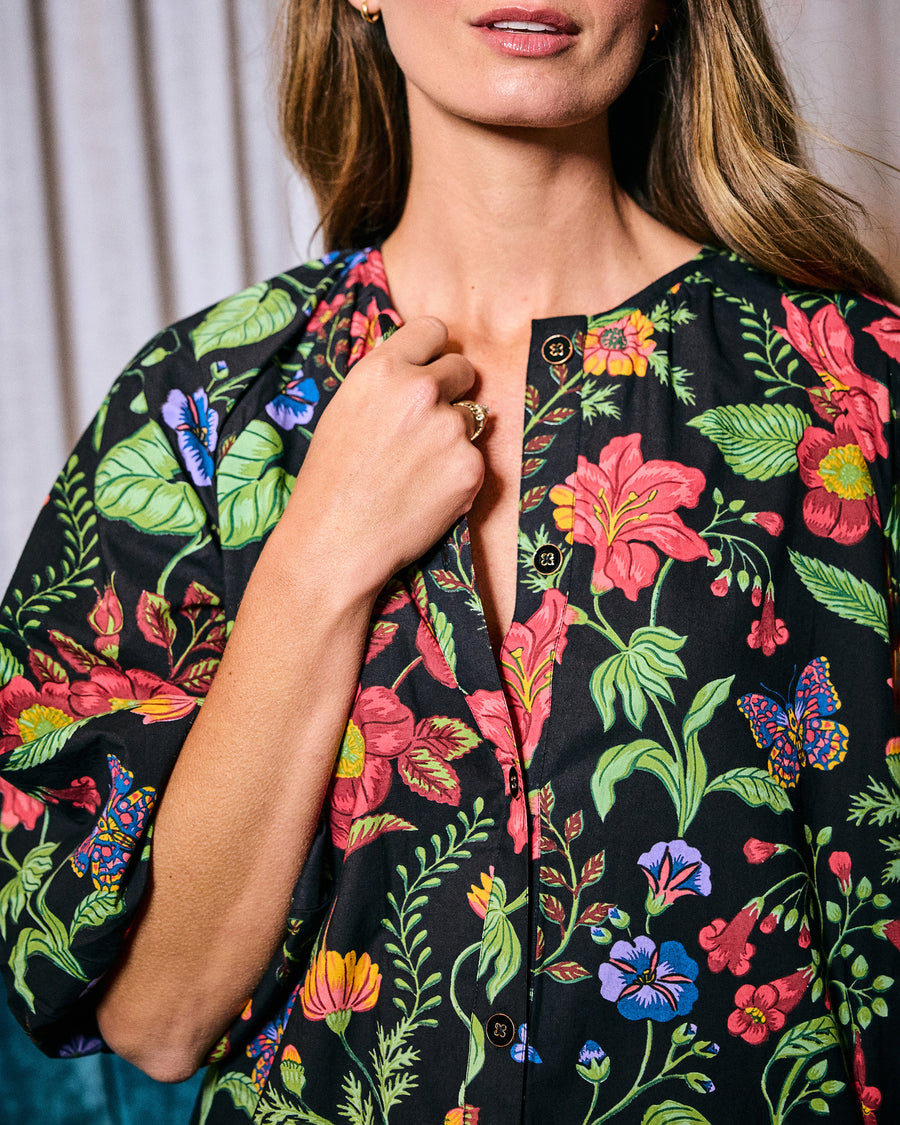 Moonlit Botanical - Blair Dress - Ink - Printfresh