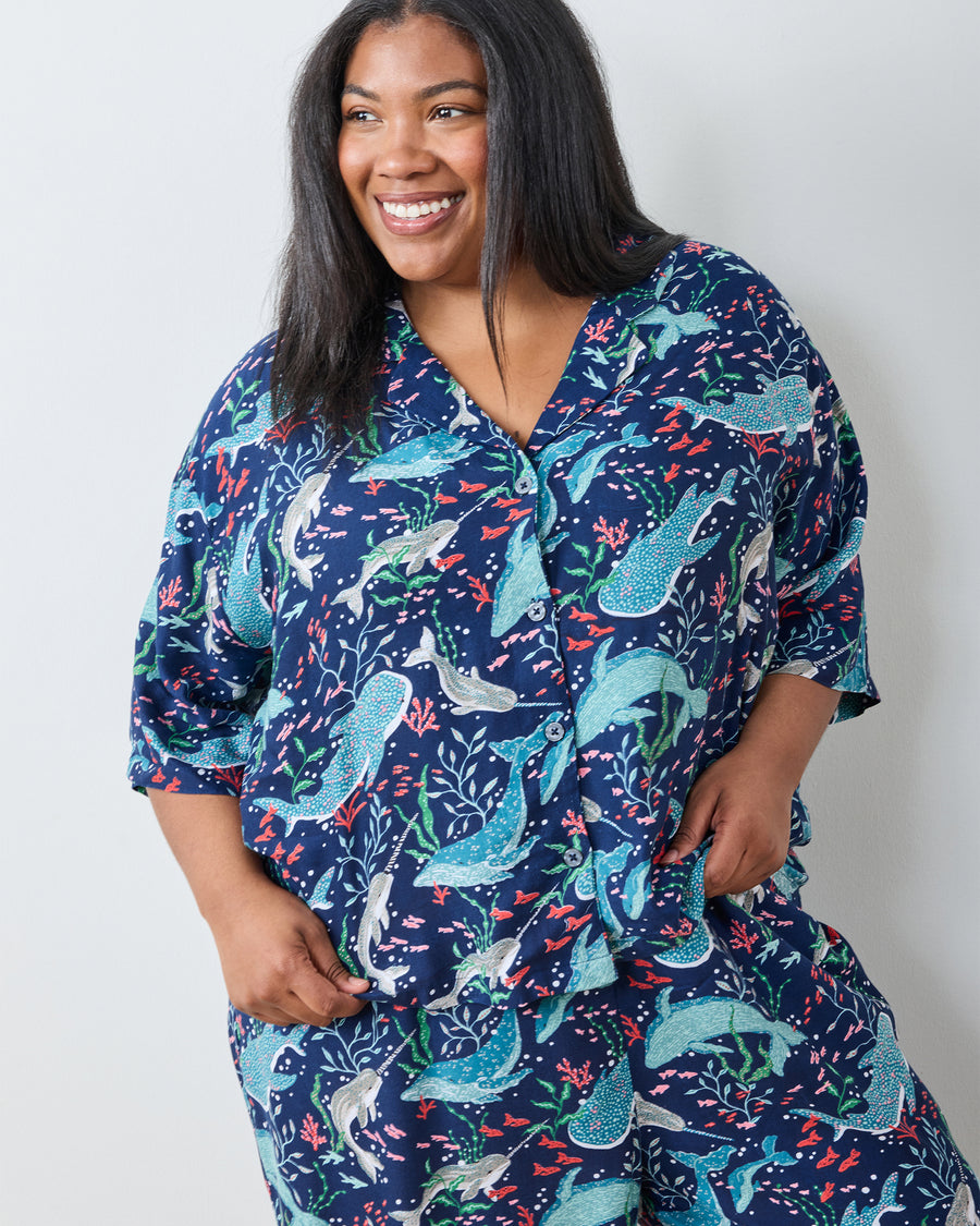 Arctic Sea Life - Petite Eco Satin Wildest Dreams Set - Blue Chill - Printfresh