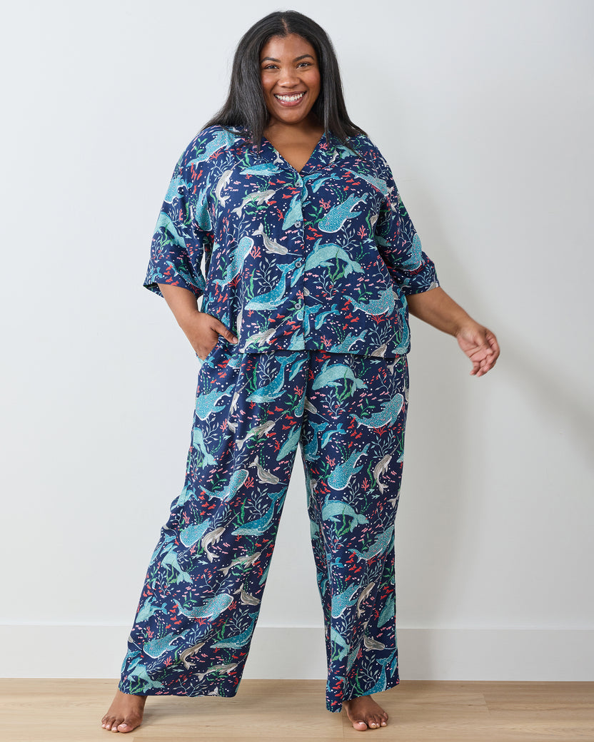 Arctic Sea Life - Petite Eco Satin Wildest Dreams Set - Blue Chill - Printfresh