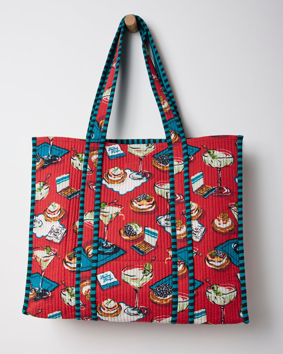 Blinis & Martinis - The Traveler Tote - Matchbook Red - Printfresh