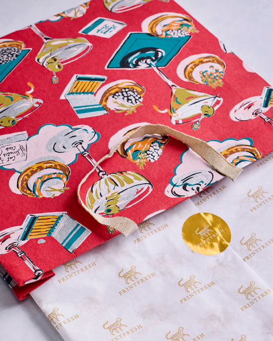 Blinis & Martinis - Gift Wrapping - Matchbook Red - Printfresh