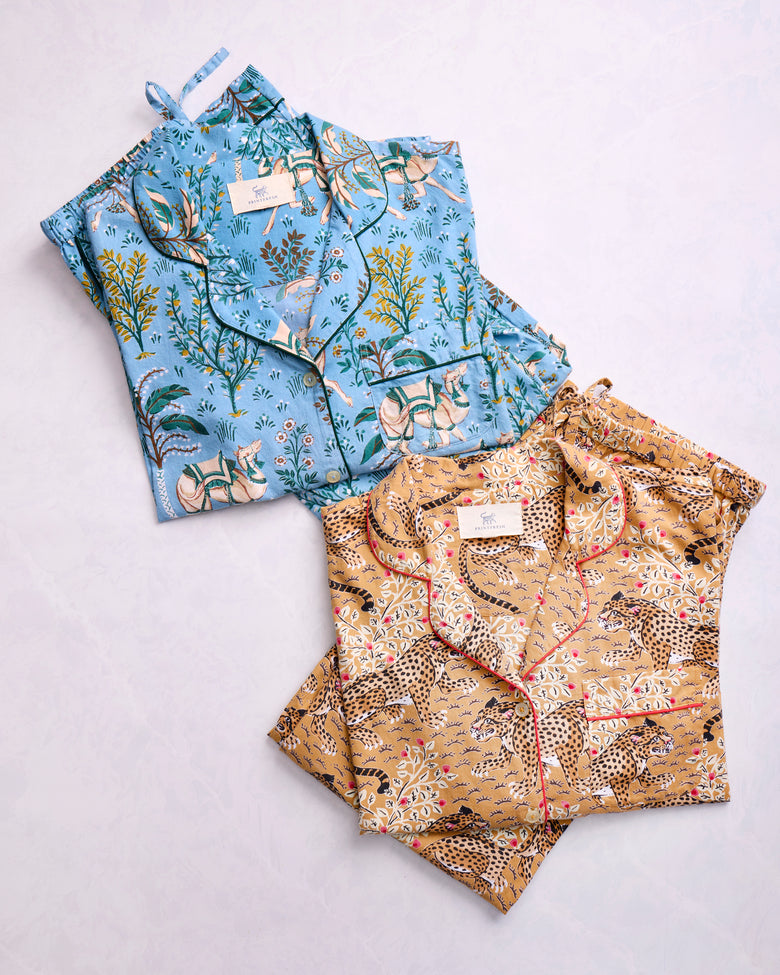Bagheera & Camel's Courtyard - Lightweight Flannel PJ Set Bundle - Multi - Printfresh