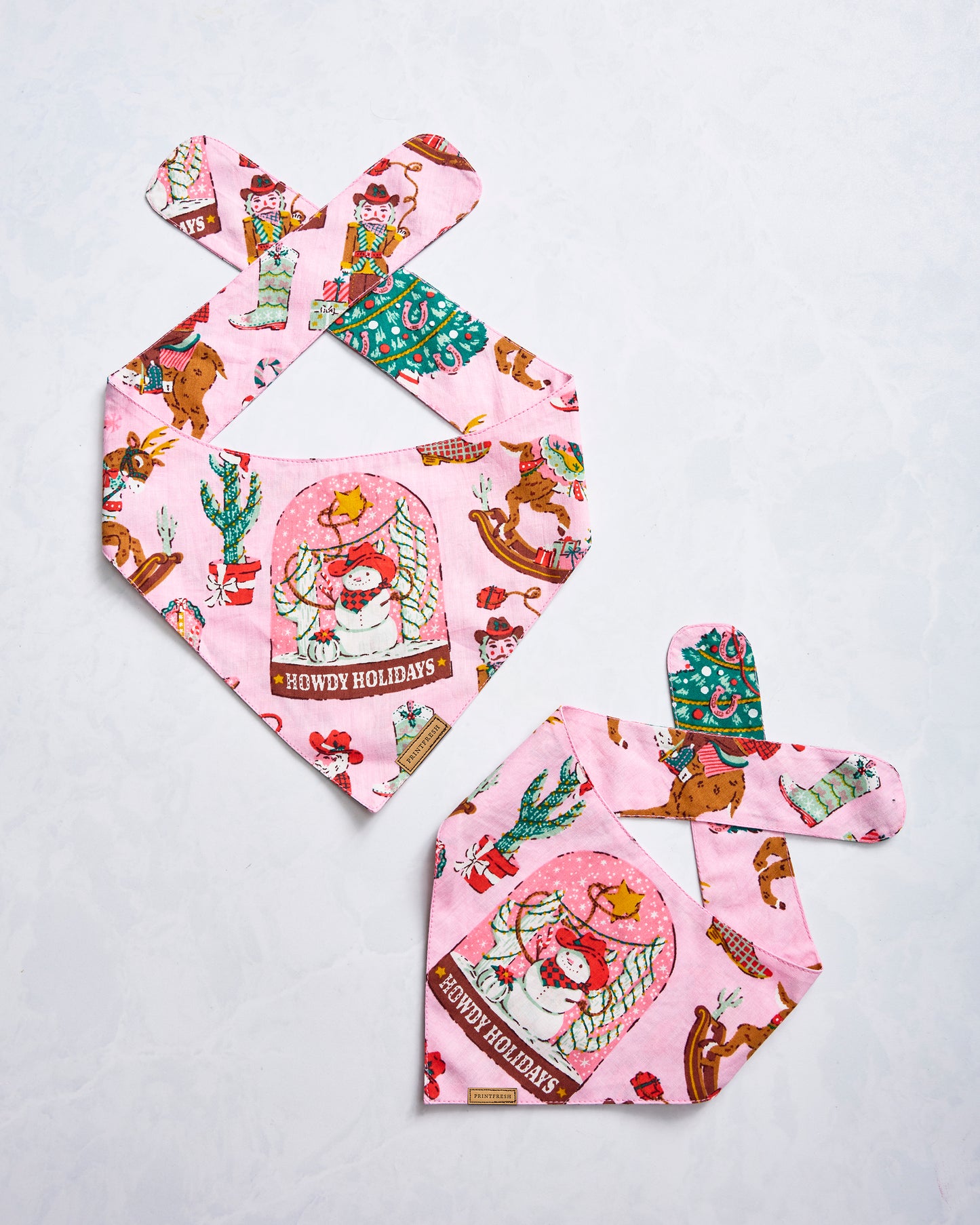 Cowboy Christmas - Pet Bandana - Pink Boots - Printfresh