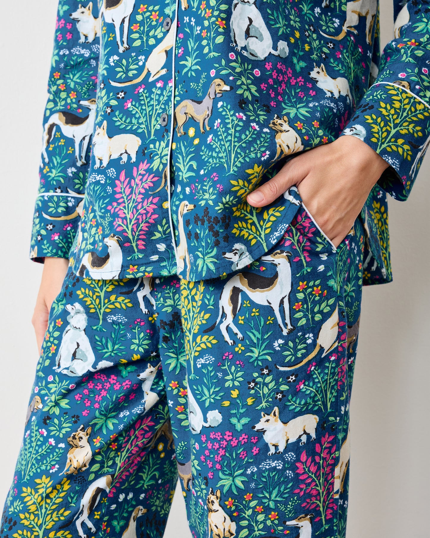 Must Love Dogs - Lightweight Flannel Long PJ Set - Indigo