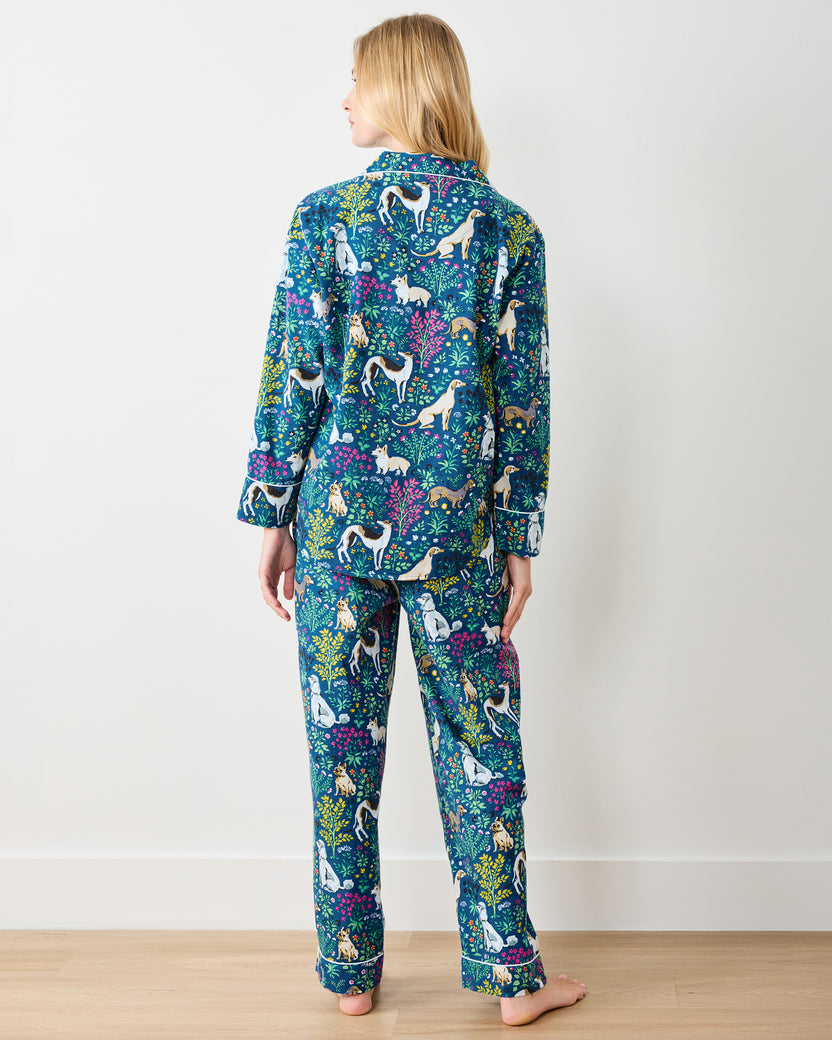 Must Love Dogs - Lightweight Flannel Long PJ Set - Indigo