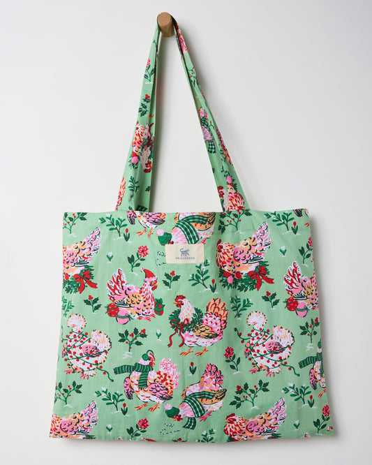 Holiday Hens -  Go To Tote - Sage - Printfresh