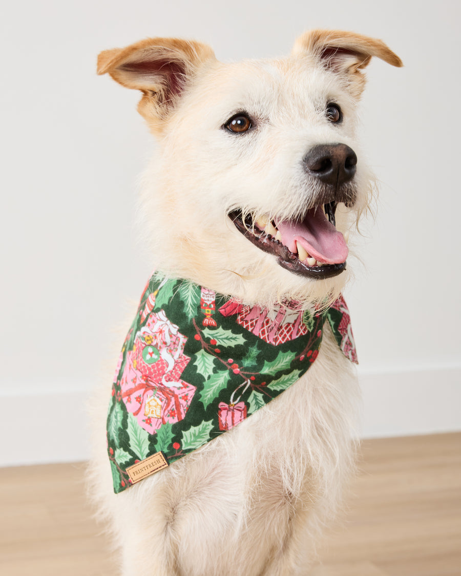 Holly Gifts - Lightweight Flannel Pet Bandana - Garland - Printfresh
