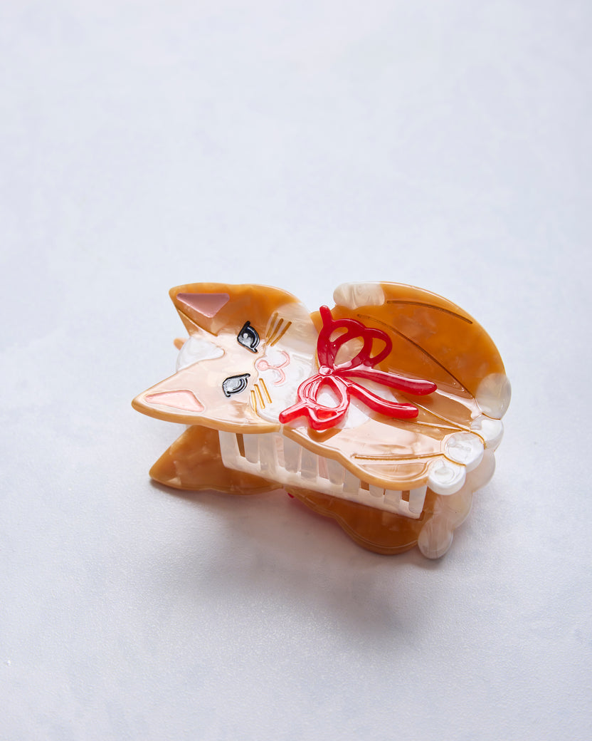 Brown Combo - Hand Painted Kitten Claw Hair Clip - Printfresh