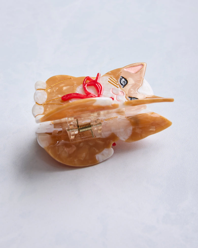 Brown Combo - Hand Painted Kitten Claw Hair Clip - Printfresh