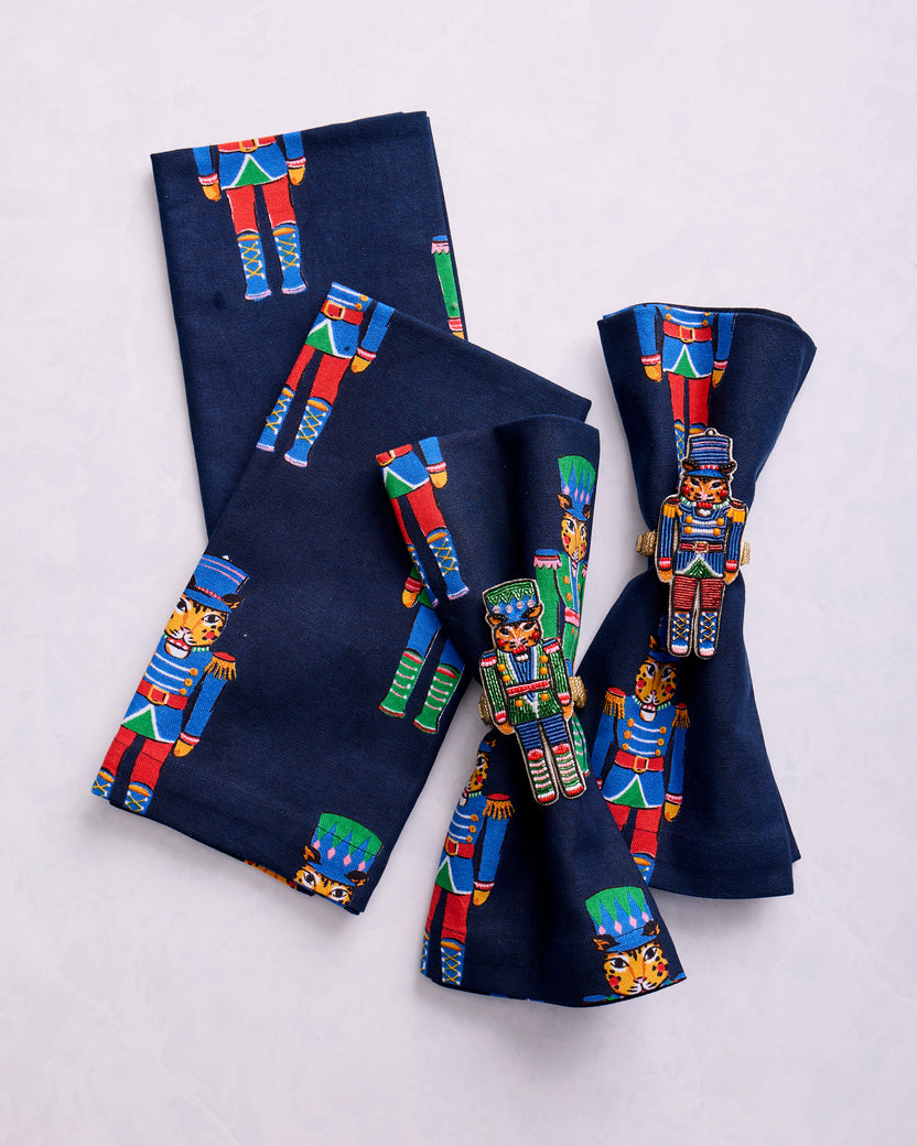 Leopard Nutcracker Tablescape Bundle - Navy - Printfresh