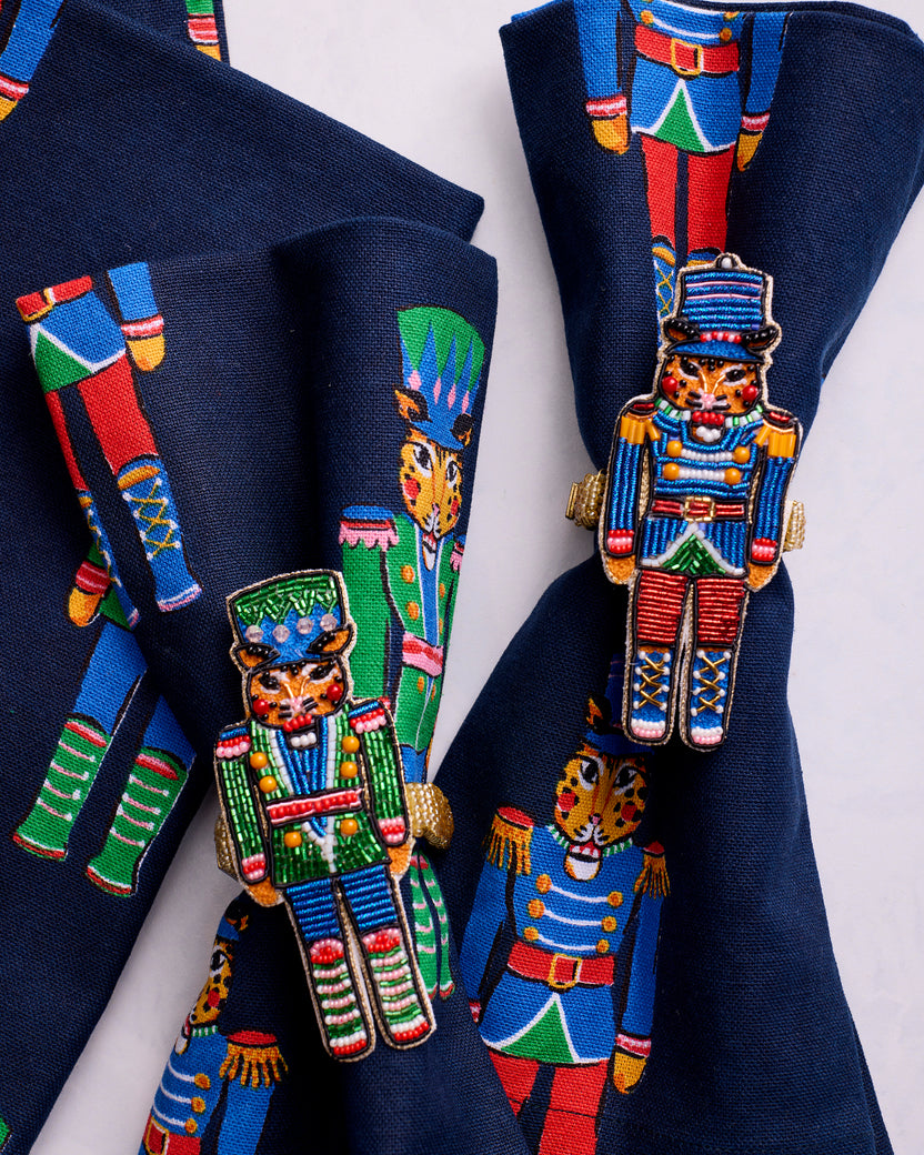 Leopard Nutcracker Tablescape Bundle - Navy - Printfresh